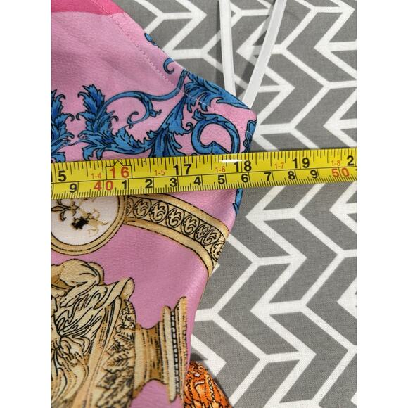 NEW AAKAA Boho Maxi Dress L Paisley Scarf Print Spaghetti Strap Wedding Guest - Picture 7 of 8